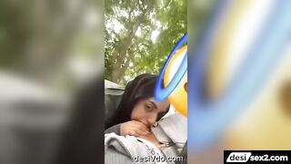 Sexy muslim girl cock sucking in park