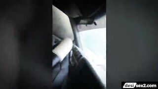 College girlfriend sucks big cock in the car