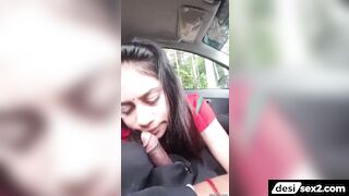 Desi gujju bhabhi cock sucking in car