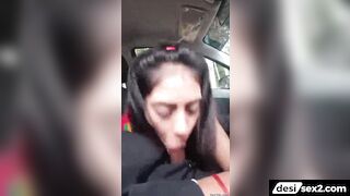 Desi gujju bhabhi cock sucking in car