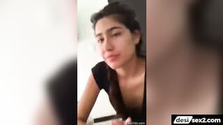 NRI girl gets cum on her face in sexy facial video