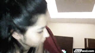 Naughty bhabhi sucking devar's cock and enjoying the taste