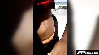 Chennai girl strips and sucks cock on beach