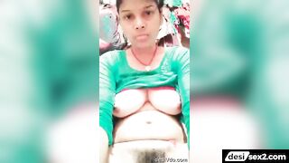 Local girl showing hairy pussy and tight round boobs