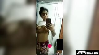 Mallu girlfriend shows her boobs in video call