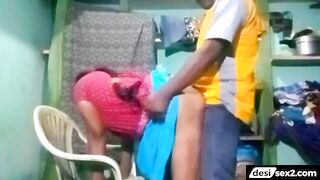 Neighbor man gets handjob, sucking and pussy from aunty ji