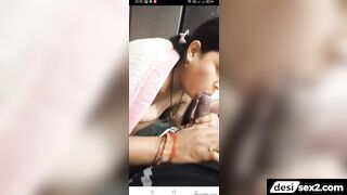 Sexy bhabhi giving blowjob in video call