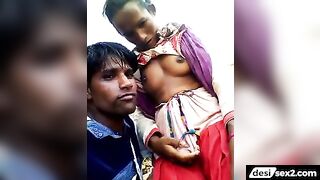 Desi boobs sucking with begger aunty